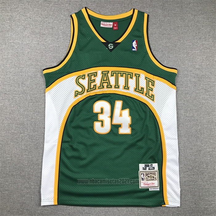 Camiseta Seattle SuperSonics Ray Allen #34 Mitchell & Ness 2006-07 Verde